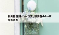 服务器遭到ddos攻击_服务器ddos攻击怎么办