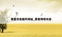 黑客攻击国外网站_黑客跨境攻击