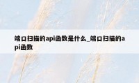 端口扫描的api函数是什么_端口扫描的api函数