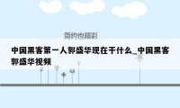 中国黑客第一人郭盛华现在干什么_中国黑客郭盛华视频