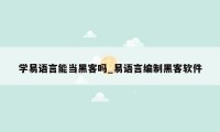 学易语言能当黑客吗_易语言编制黑客软件