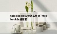 facebook被入侵怎么删除_facebook入侵黑客