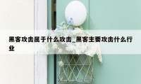 黑客攻击属于什么攻击_黑客主要攻击什么行业