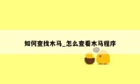 如何查找木马_怎么查看木马程序