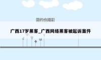 广西17岁黑客_广西网络黑客被起诉案件