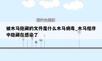 被木马隐藏的文件是什么木马病毒_木马程序中隐藏在感染了