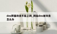 dns欺骗攻击不能上网_网站dns被攻击怎么办