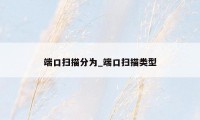 端口扫描分为_端口扫描类型