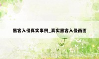 黑客入侵真实事例_真实黑客入侵画面