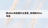 防ddos攻击是什么意思_支持防DDos攻击