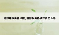 迷你炸服务器证据_迷你服务器被攻击怎么办