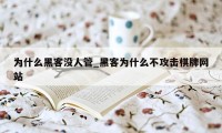 为什么黑客没人管_黑客为什么不攻击棋牌网站