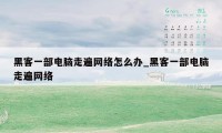 黑客一部电脑走遍网络怎么办_黑客一部电脑走遍网络