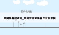 美国黑客犯法吗_美国有哪些黑客企业啊中国
