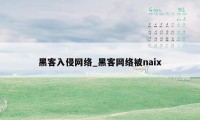 黑客入侵网络_黑客网络被naix