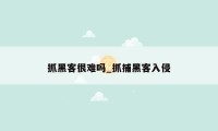 抓黑客很难吗_抓捕黑客入侵