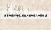黑客蚊香好用吗_黑客入侵蚊香女神最新版