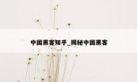 中国黑客知乎_揭秘中国黑客