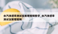 水汽渗透率测试仪原理视频教学_水汽渗透率测试仪原理视频