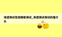 渗透测试包括哪些测试_渗透测试测试的是什么