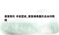 黑客照片 手机壁纸_黑客病毒图片去水印教程