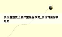 美国遭遇史上最严重黑客攻击_美国对黑客的处罚