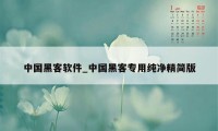 中国黑客软件_中国黑客专用纯净精简版