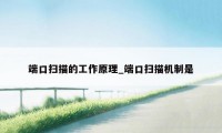 端口扫描的工作原理_端口扫描机制是