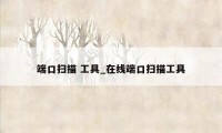 端口扫描 工具_在线端口扫描工具