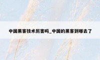 中国黑客技术厉害吗_中国的黑客到哪去了