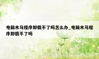 电脑木马程序卸载不了吗怎么办_电脑木马程序卸载不了吗