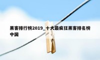 黑客排行榜2019_十大最疯狂黑客排名榜中国