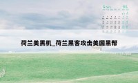 荷兰美黑机_荷兰黑客攻击美国黑帮