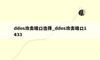 ddos攻击端口选择_ddos攻击端口1433