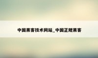 中国黑客技术网站_中国正规黑客