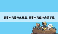 黑客木马是什么意思_黑客木马程序安装下载