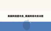 美国网络遭攻击_美国网络攻击议题