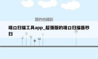 端口扫描工具app_超强版的端口扫描器秒扫