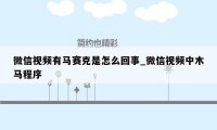 微信视频有马赛克是怎么回事_微信视频中木马程序