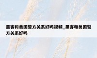 黑客和美国警方关系好吗视频_黑客和美国警方关系好吗