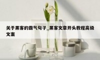 关于黑客的霸气句子_黑客文章开头教程高级文案