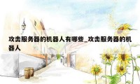 攻击服务器的机器人有哪些_攻击服务器的机器人