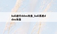 kali进行ddos攻击_kali系统ddos攻击