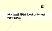 ddos攻击是利用什么攻击_ddos攻击什么样的网站