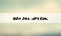 渗透测试标准_拉萨渗透测试