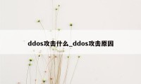 ddos攻击什么_ddos攻击原因