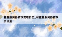 查看服务器被攻击看日志_可查看服务器被攻击流量
