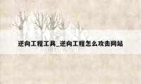 逆向工程工具_逆向工程怎么攻击网站